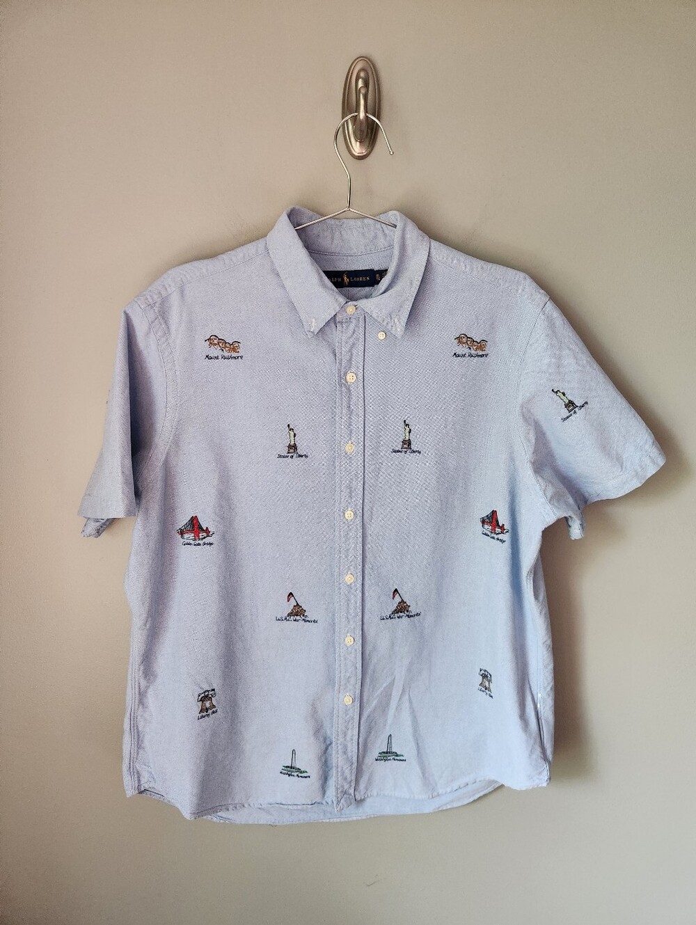 Polo Ralph Lauren Shirt Sleeved Oxford Shirt National Monuments Men's Size XL